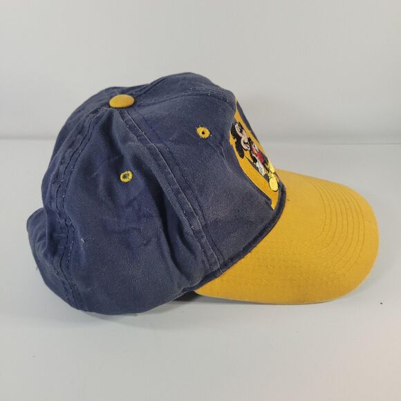 Vintage Disney Mickey Mouse Hat Cap Snap Back Mens One Size Embroidered Navy 90s - Picture 4 of 6